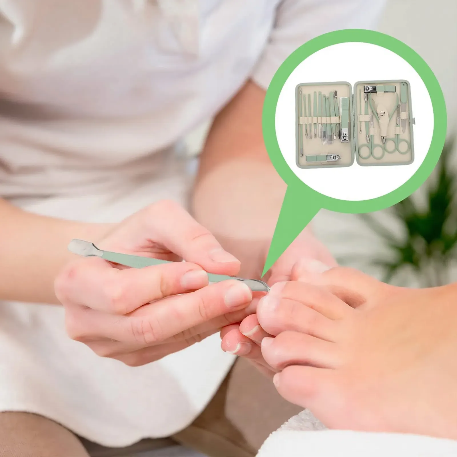 Набор для маникюра Healvian 18 предметов Зеленый, фото №4 Набор для маникюра Healvian 18 предметов Зеленый, фото №4