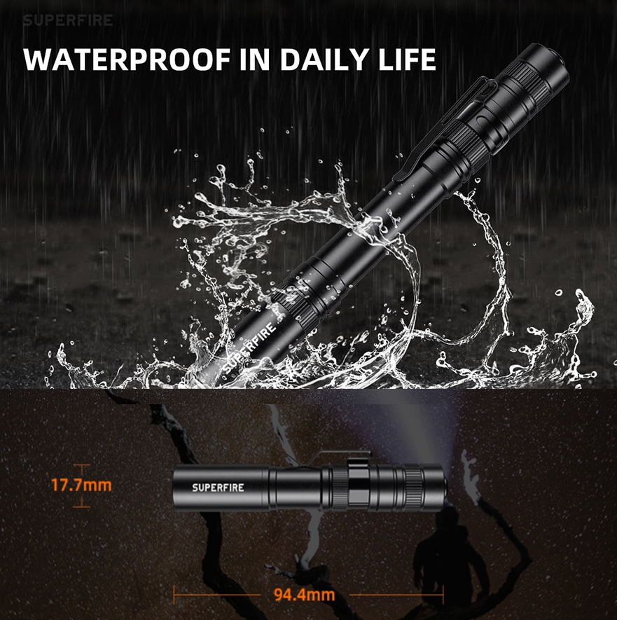 Фонарь мини карманный компактный водонепроницаемый X18 SuperFire, фото №4 Фонарь мини карманный компактный водонепроницаемый X18 SuperFire, фото №4