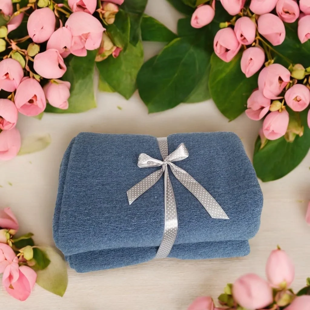 Шерстяное одеяло WEŁNIANE - Покрывало 160 x 200 см - Натуральное шерстяное теплое одеяло для дивана, зимнее одеяло, одеяло для дивана, уютное одеяло, темно-синий, фото №4