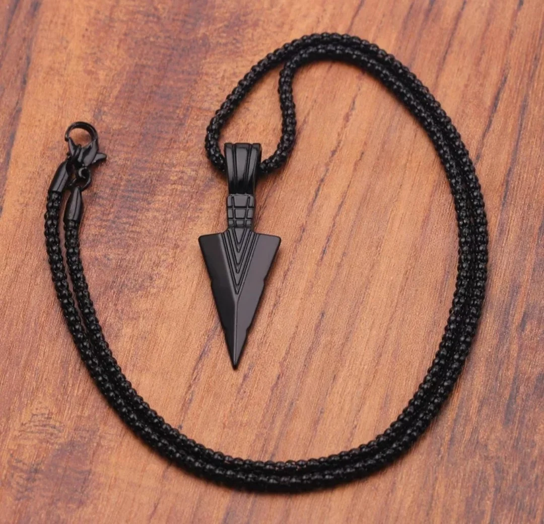 Модная черная цепочка унисекс Стрела, фото №3