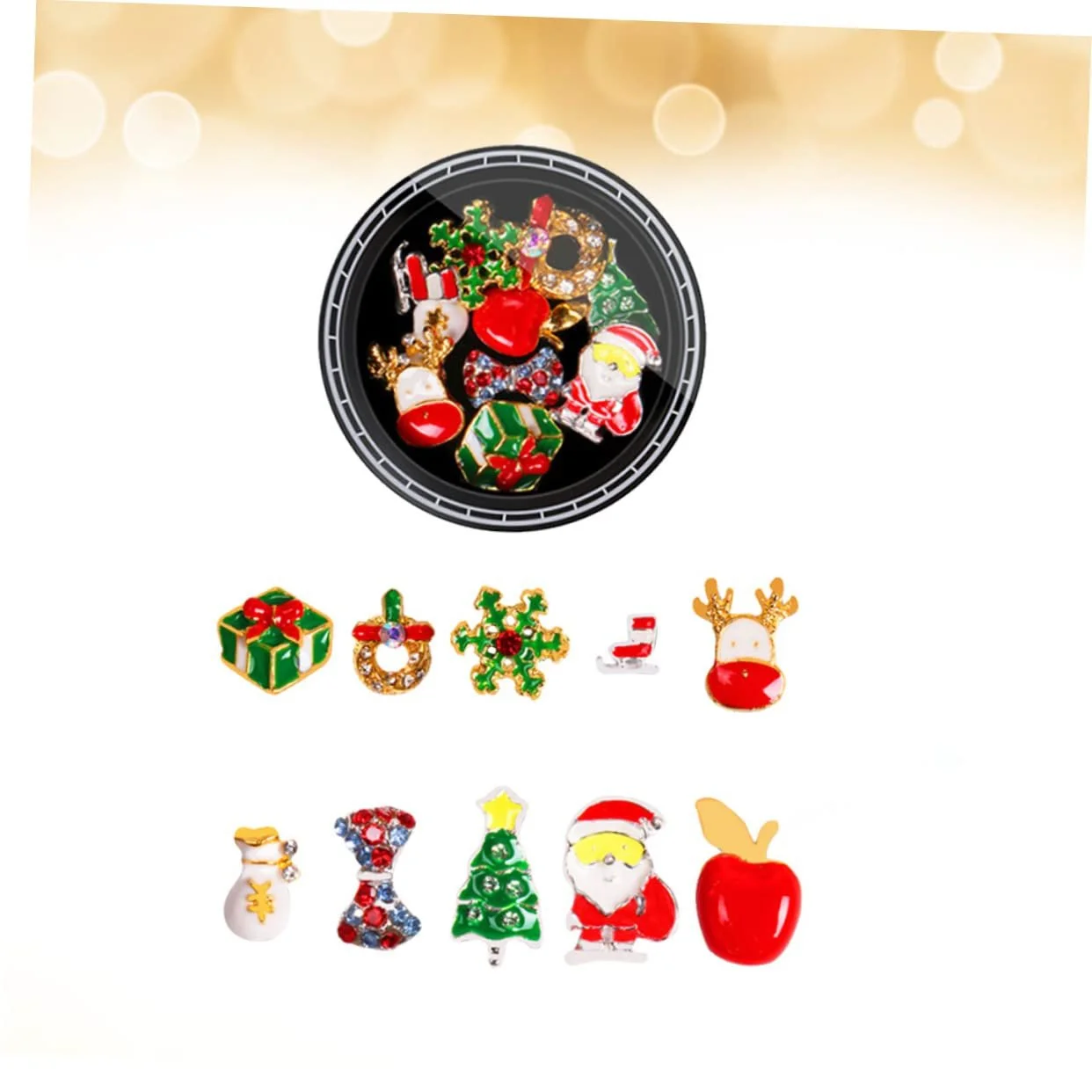 Украшения для маникюра FRCOLOR 3 шт. Рождественский дизайн Санта Снежинки и сплавные заклепки, фото №7