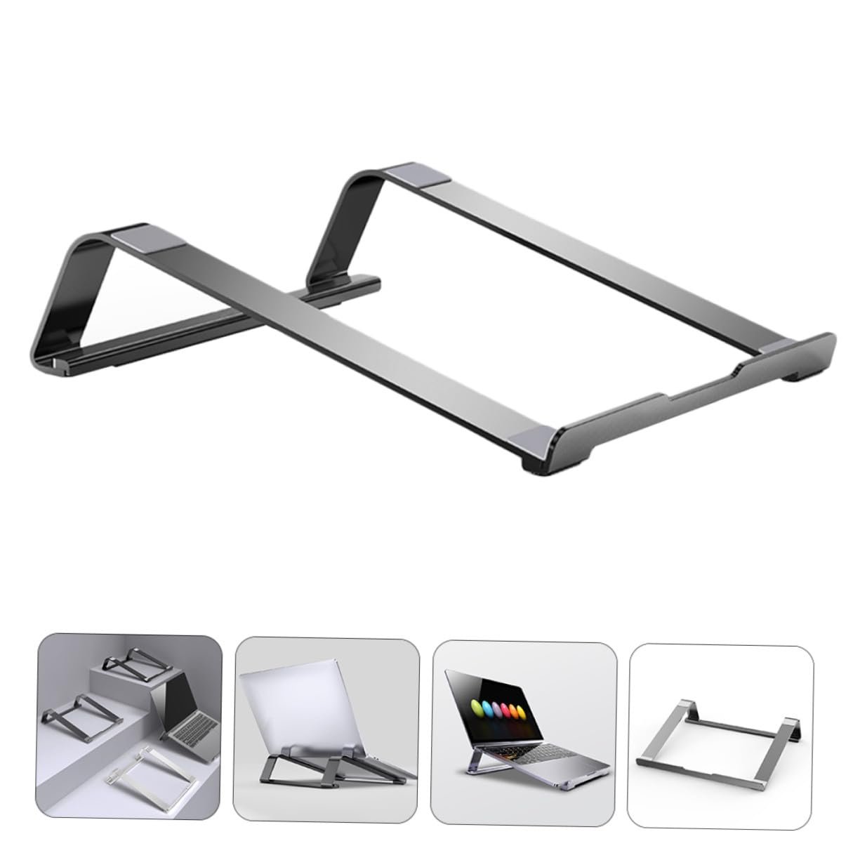 Підставка для ноутбука Tofficu з алюмінієвого сплаву, порожниста, охолоджуюча, нековзна, ергономічна, для кращої постави, фото №2