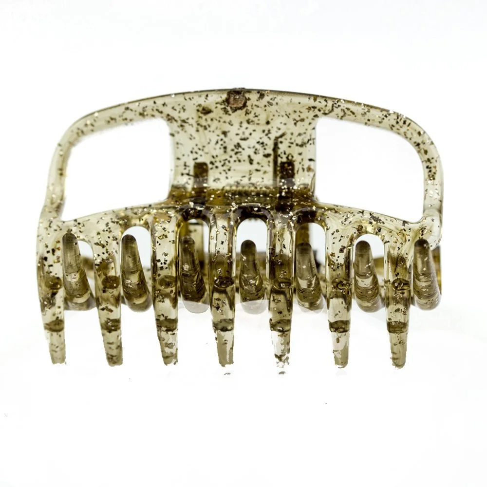 Заколка для волос WeLoveBeads 6 см, светло-янтарная с серебряным блеском, набор 2 шт., фото №1