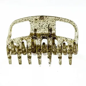 Заколка для волос WeLoveBeads 6 см, светло-янтарная с серебряным блеском, набор 2 шт. - Фото 1