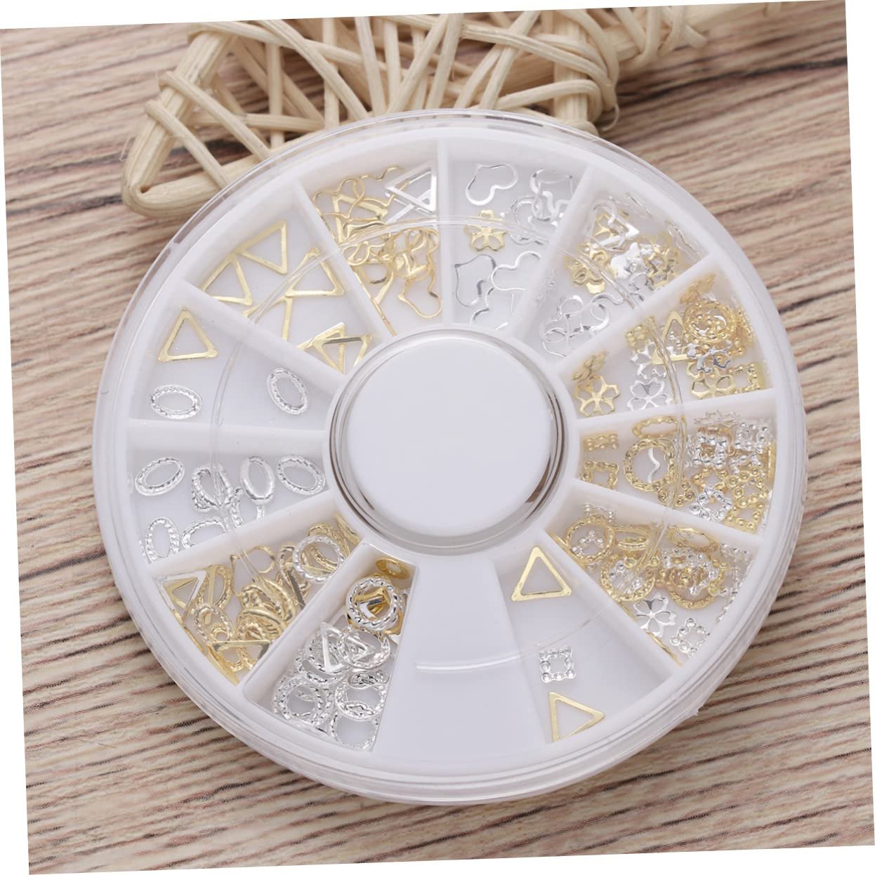 Украшение для ногтей COHEALI 1 x 12 Блестки Металлическое украшение Стразы для ногтей DIY Аксессуары для ногтей Бриллианты Золотой ногтевой сплав, фото №3