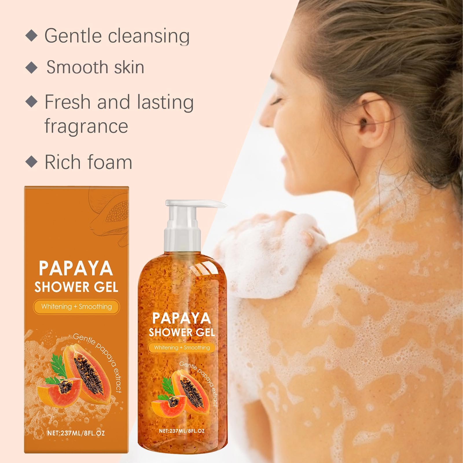 Гель для душу Papaya Освітлюючий відлущуючий 2 шт., фото №2 Гель для душу Papaya Освітлюючий відлущуючий 2 шт., фото №2
