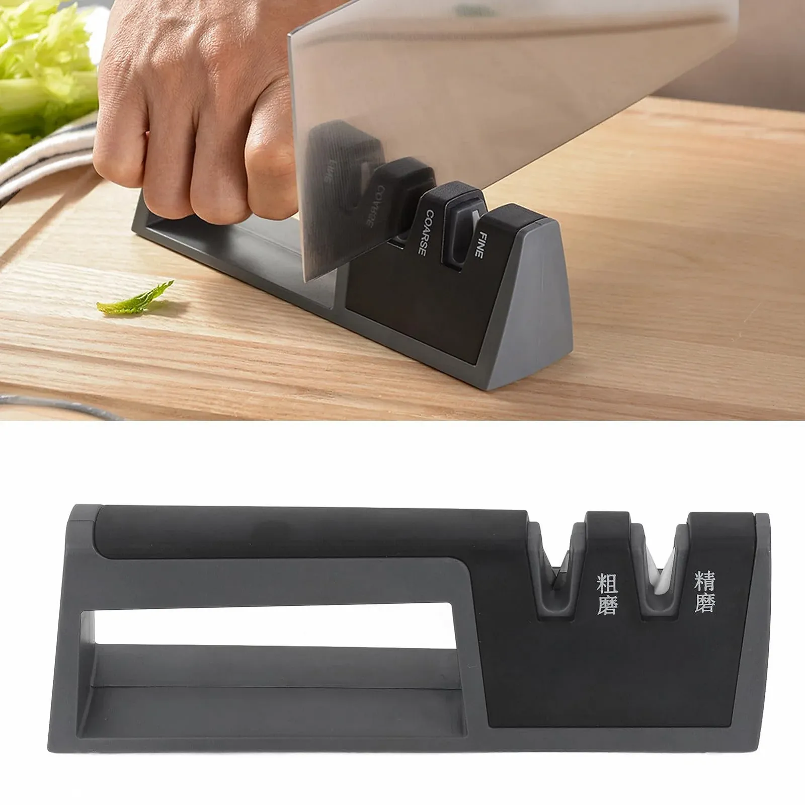 Точило для ножів Tungsten Steel 2-ступінчаста Ергономічна ручка, фото №5