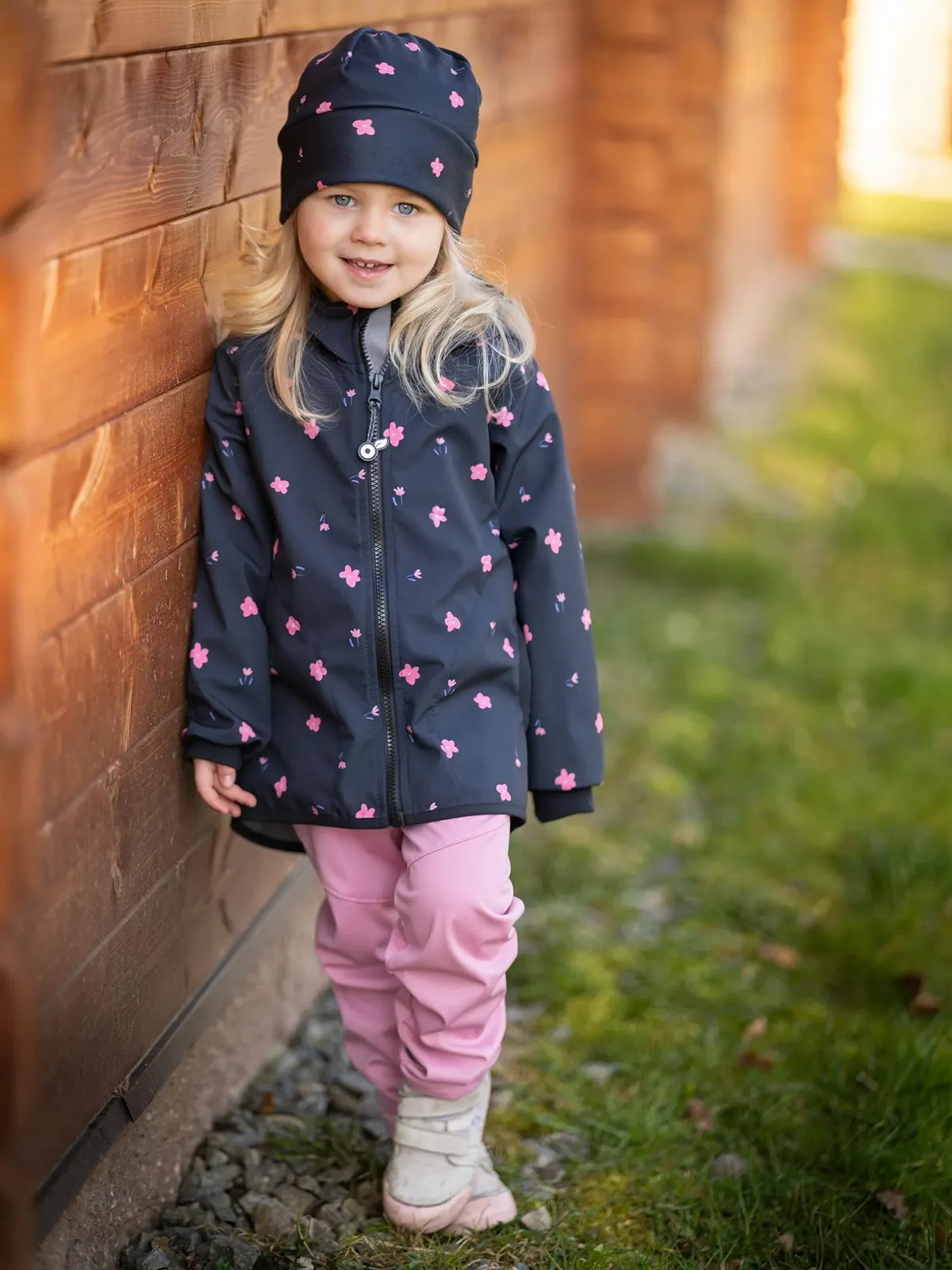 Детская куртка софтшелл Unuo Basic Fleece Цветы черный, фото №7