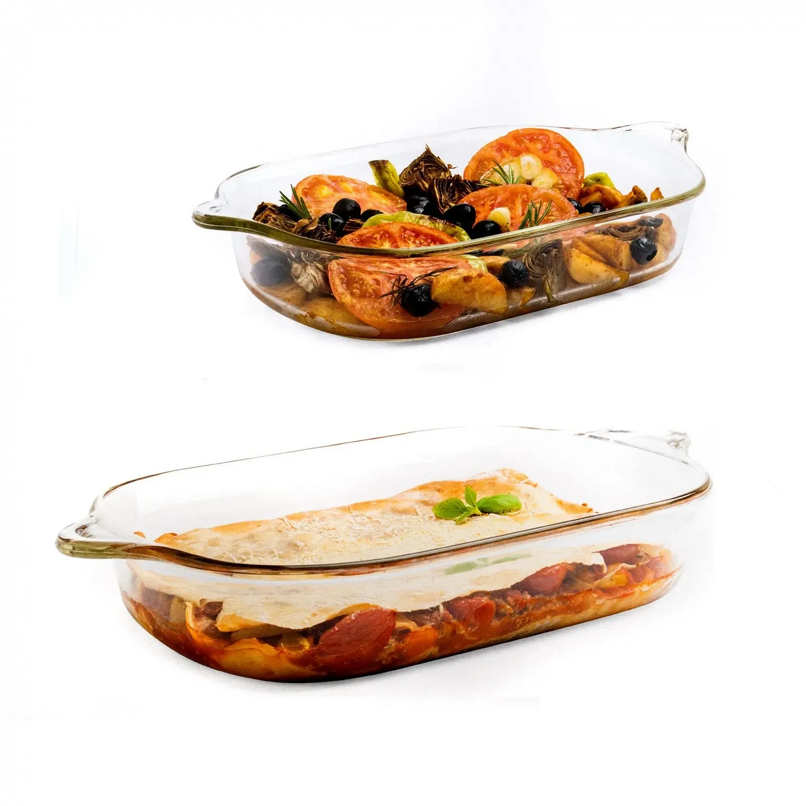 Набір форм для запікання Lock & Lock Boroseal прямокутних із боросилікатного скла 2.9 та 4.5 л, фото №1