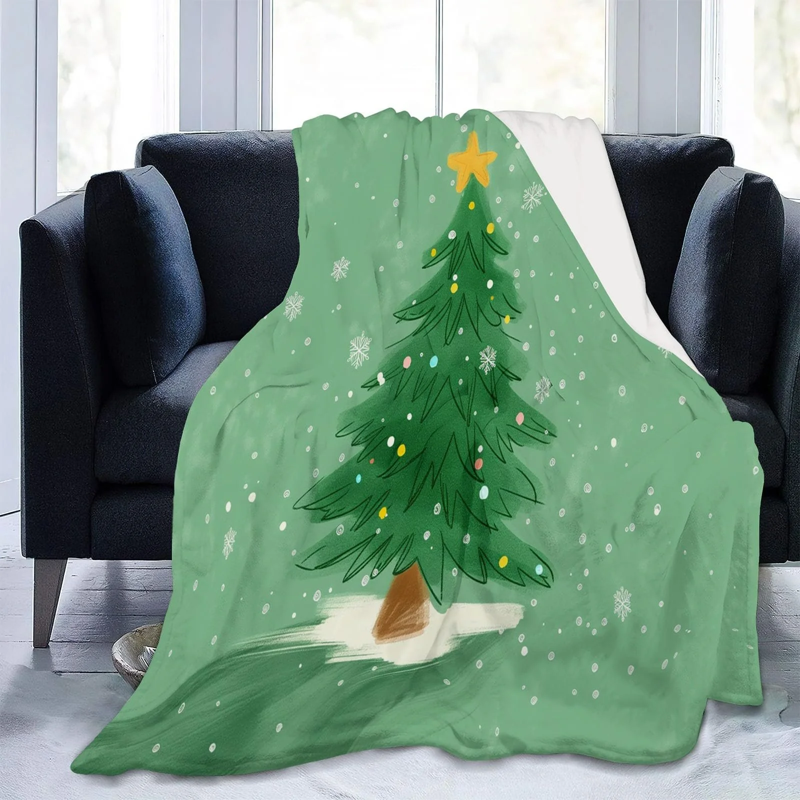 Плед Decke 200 x 220 cm Разноцветный Рисунок Сельское хозяйство Поле Трактор Фланель Флис Шерпа 3D, фото №4