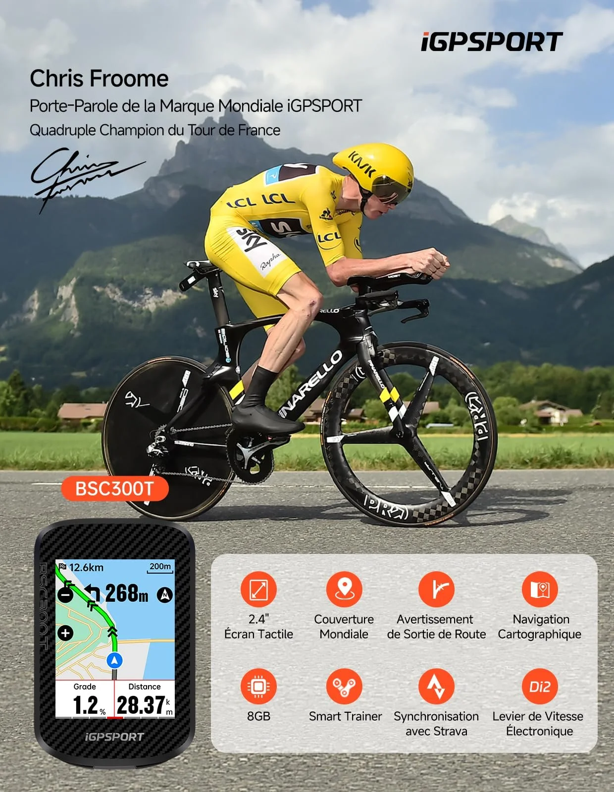 GPS велокомпьютер iGPSPORT BSC300T 2.4" Цветной сенсорный экран Навигация 8 ГБ, фото №2