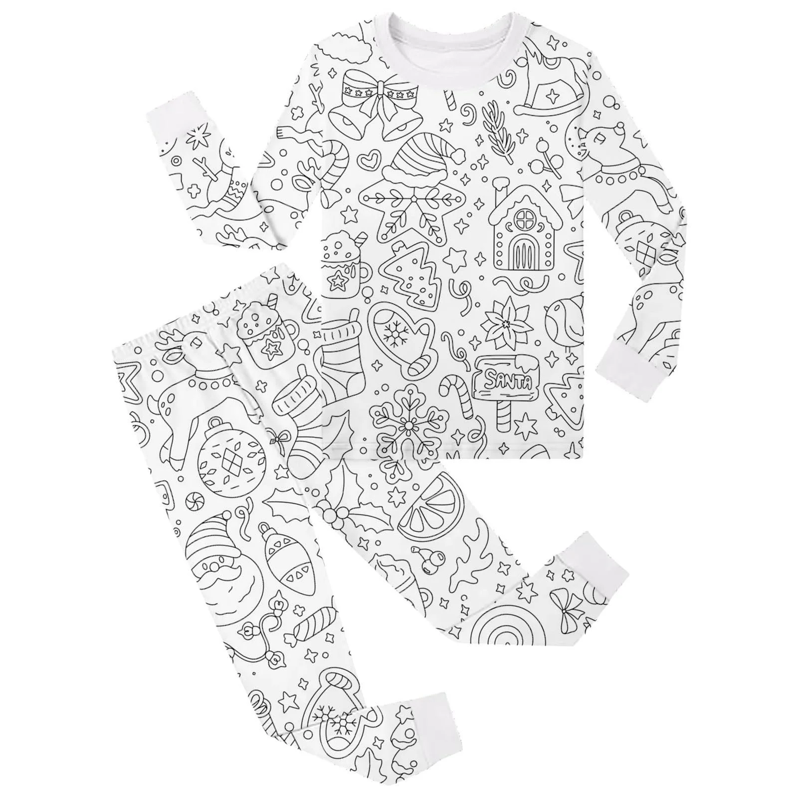 Комплект піжами Штани Мода DIY Малюнок Шовк для хлопчиків і дівчаток, фото №2