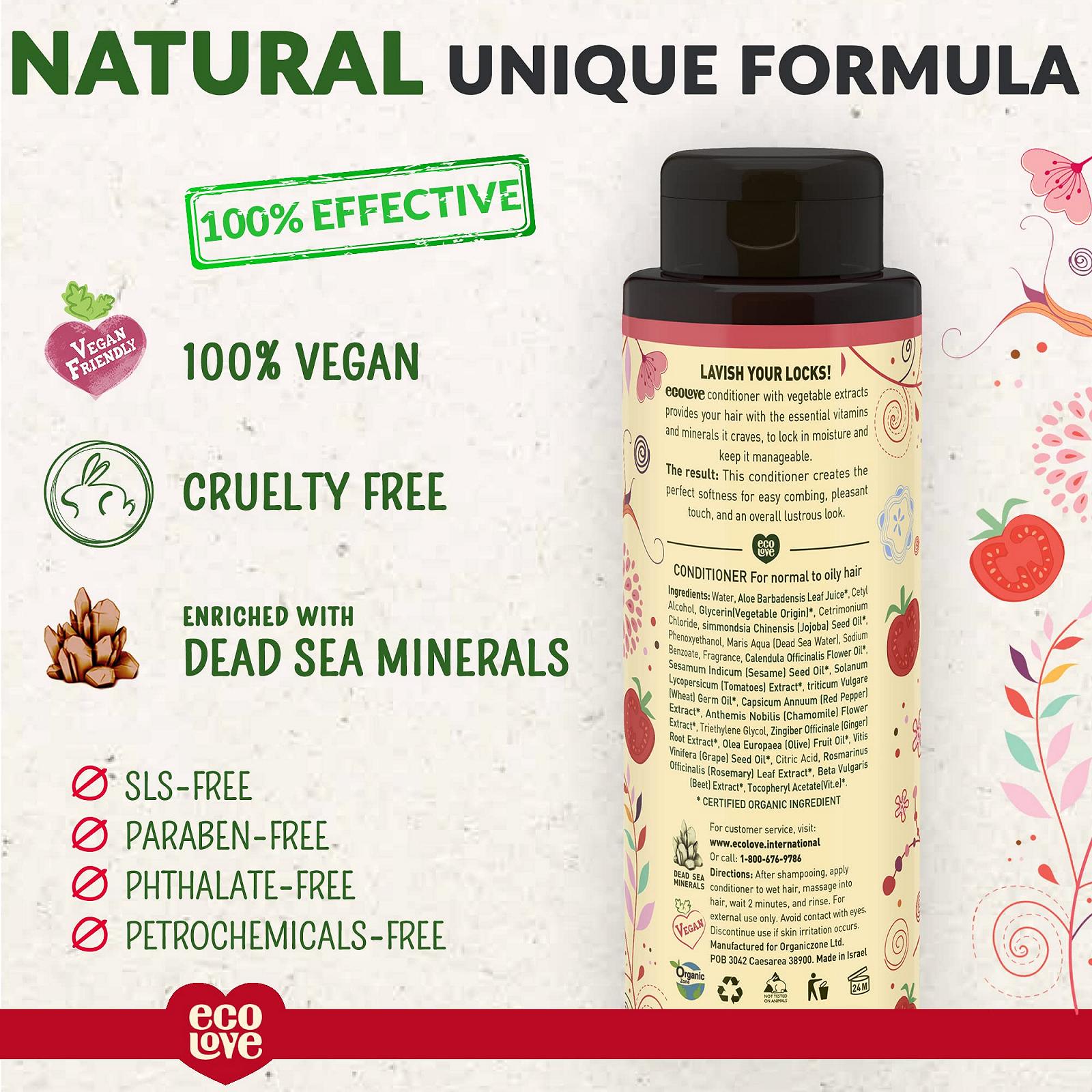 Кондиціонер ECOLOVE RED VEG для нормального і жирного волосся 520 мл, фото №2