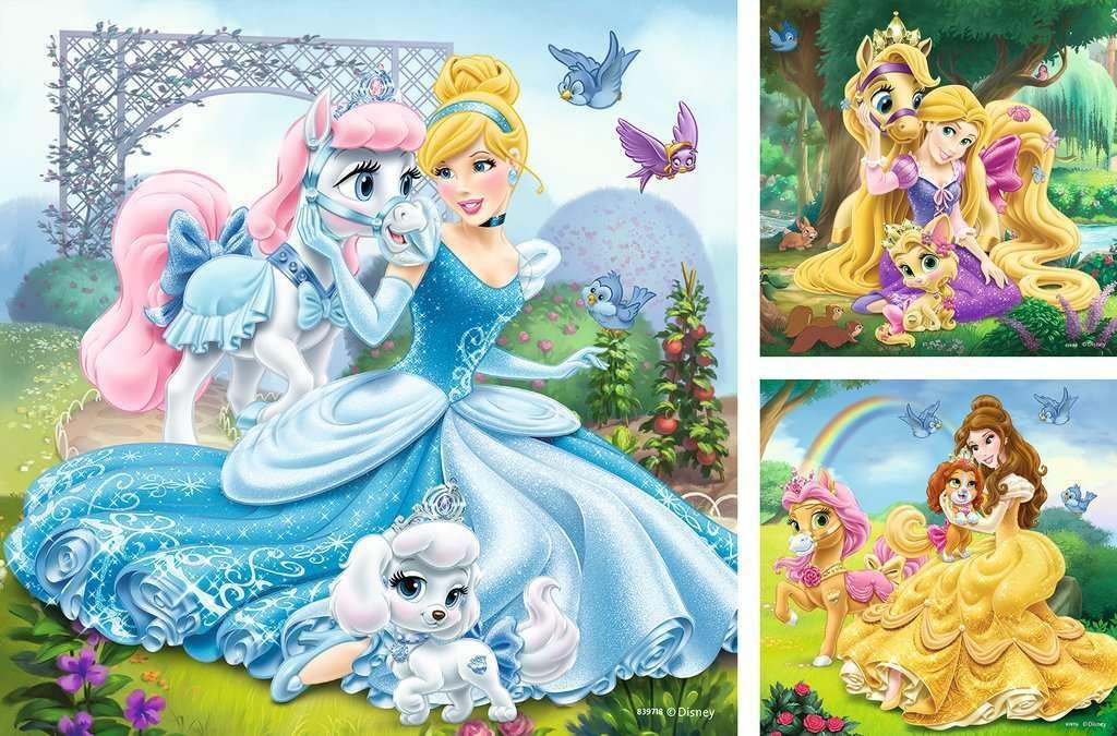 Детский пазл Ravensburger Disney Princess 09346 Belle, Cinderella And Raiponce 3 x 49 элементов от 5 лет, фото №2