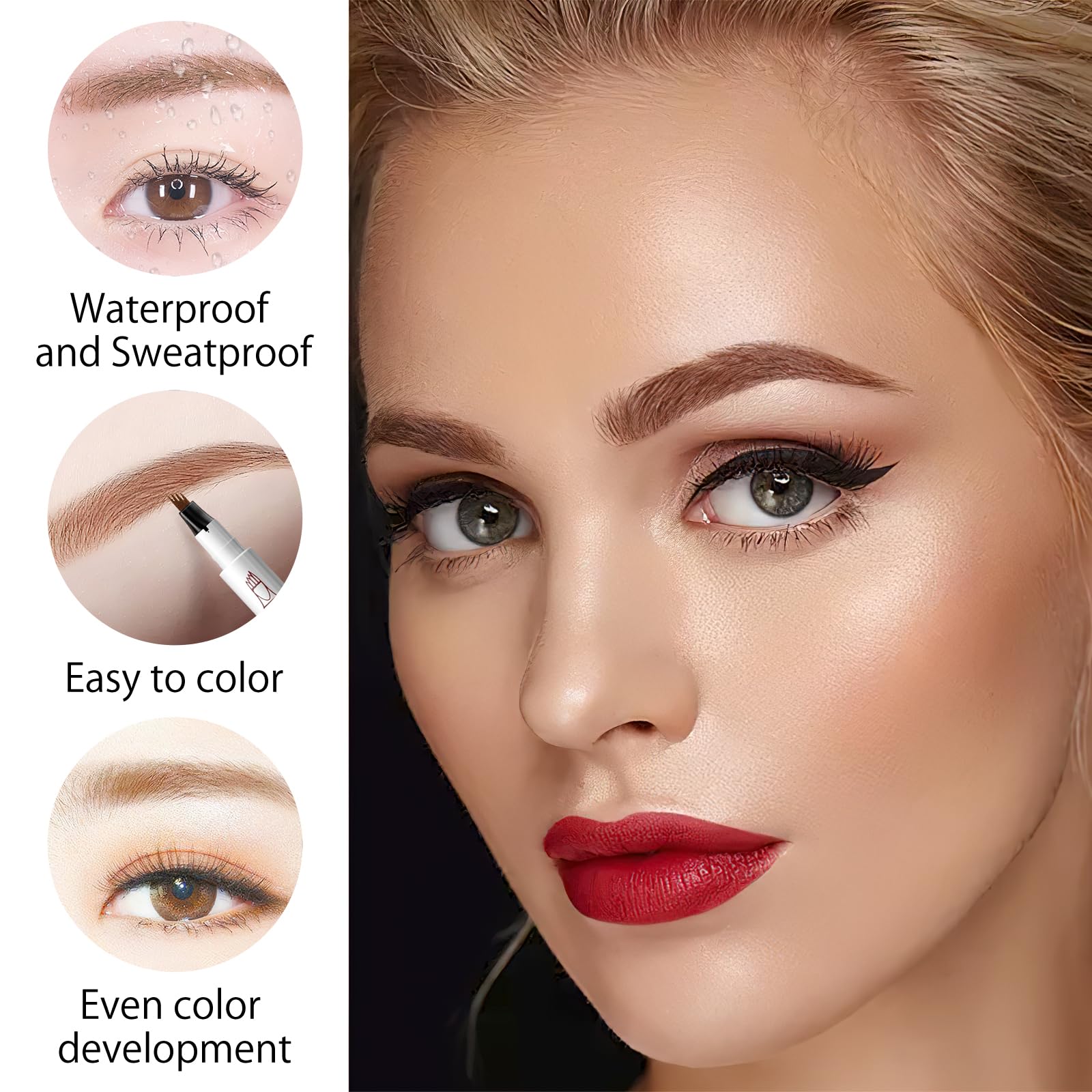 Олівець для брів Waterproof Micro-Fork Tip Long-Lasting Dark 4, фото №3