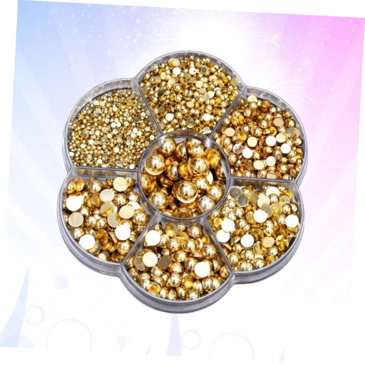 Набор шармов COHEALI 4930 шт. Набор для изготовления ювелирных изделий Упаковка в коробке Пластиковые полукруглые бусины Золотой цвет для начинающих, фото №8