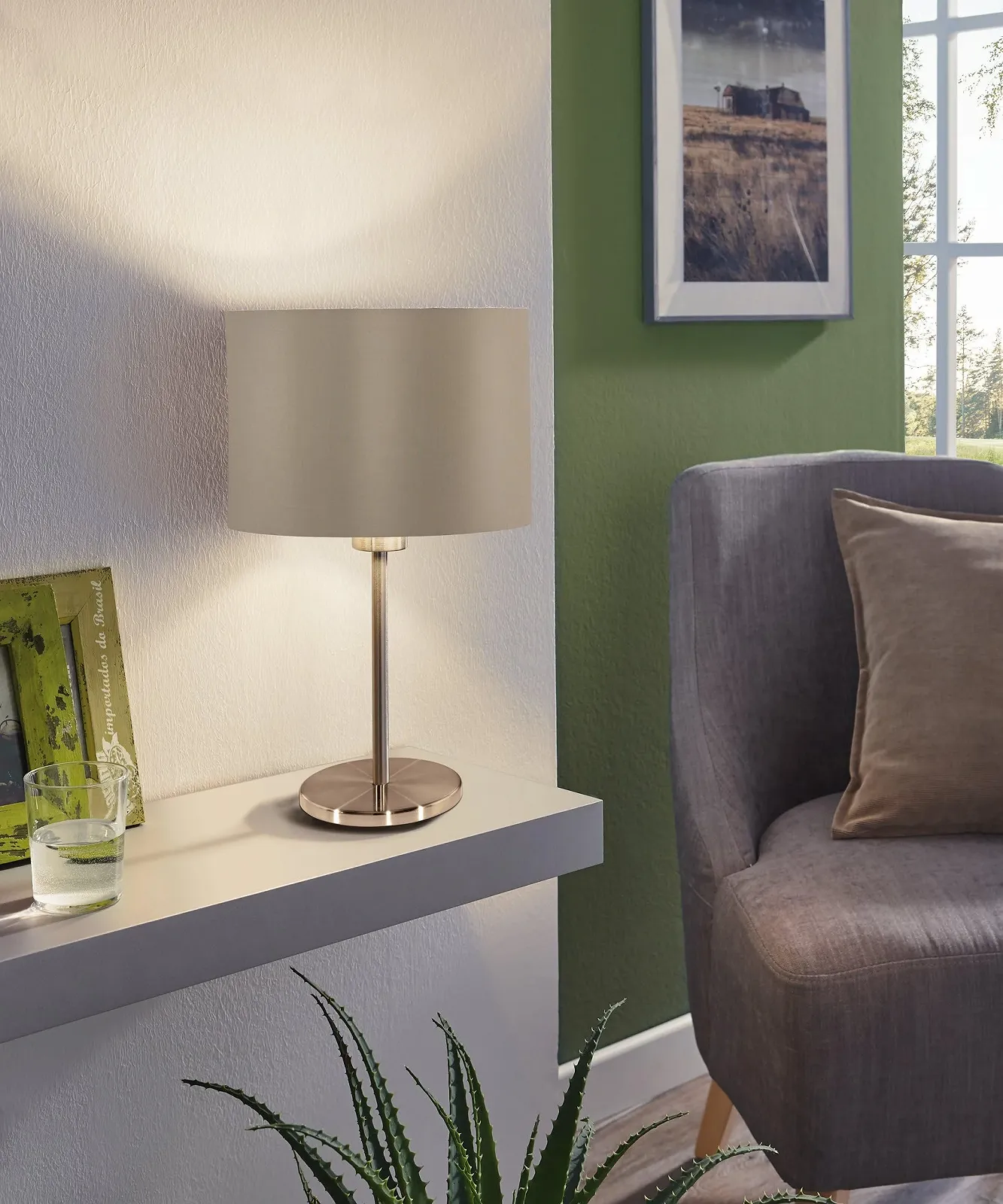 Настольная лампа Eglo Maserlo серо-коричневая, фото №4