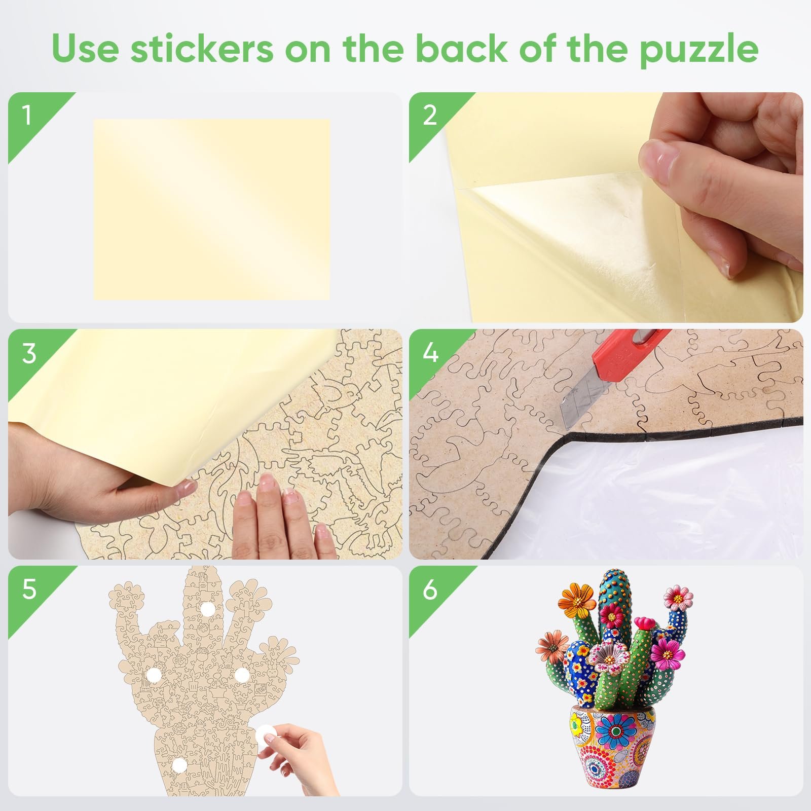 Дерев'яний пазл Mys Aurora Cactus Flower IQ 200 деталей 5 мм 25 x 29 см, фото №5