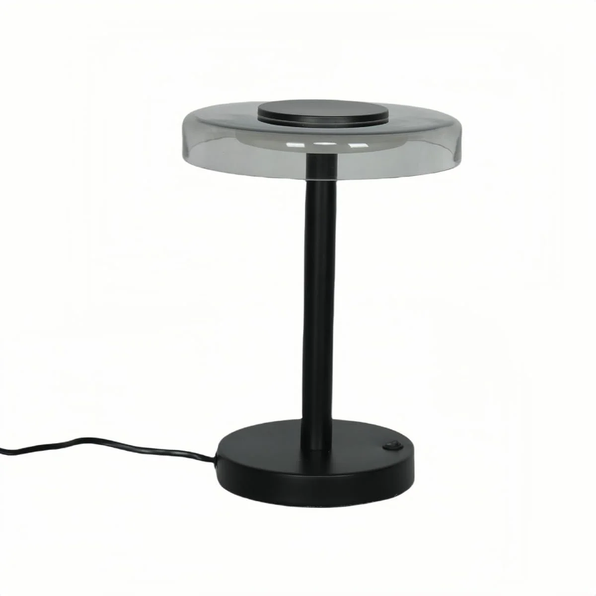 Настільна лампа Volos світлодіодна з сучасним скляним плафоном 6 Вт 3000 K Чорний, фото №5