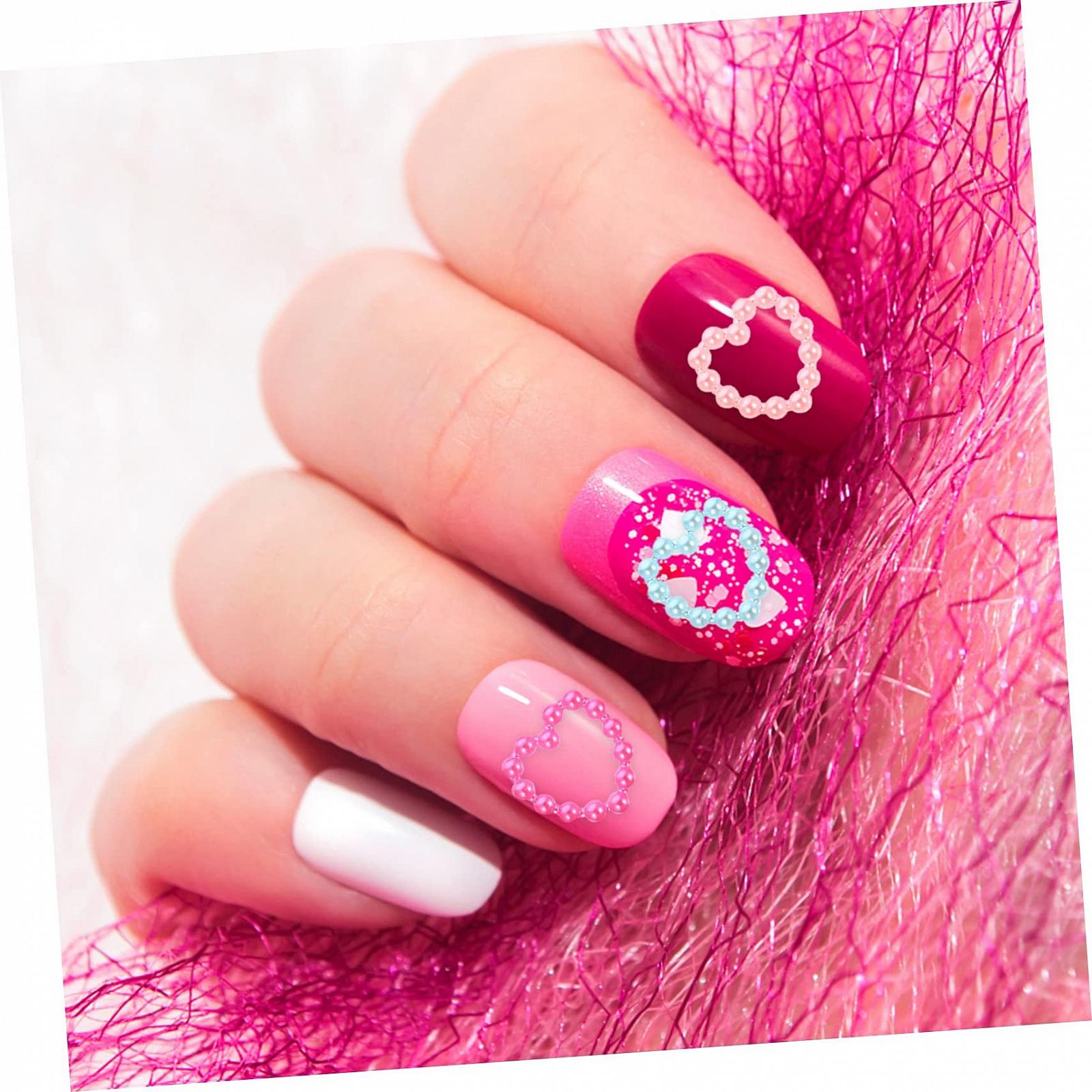 Украшения для ногтей Сердце Градиент Жемчуг 3 шт., фото №7