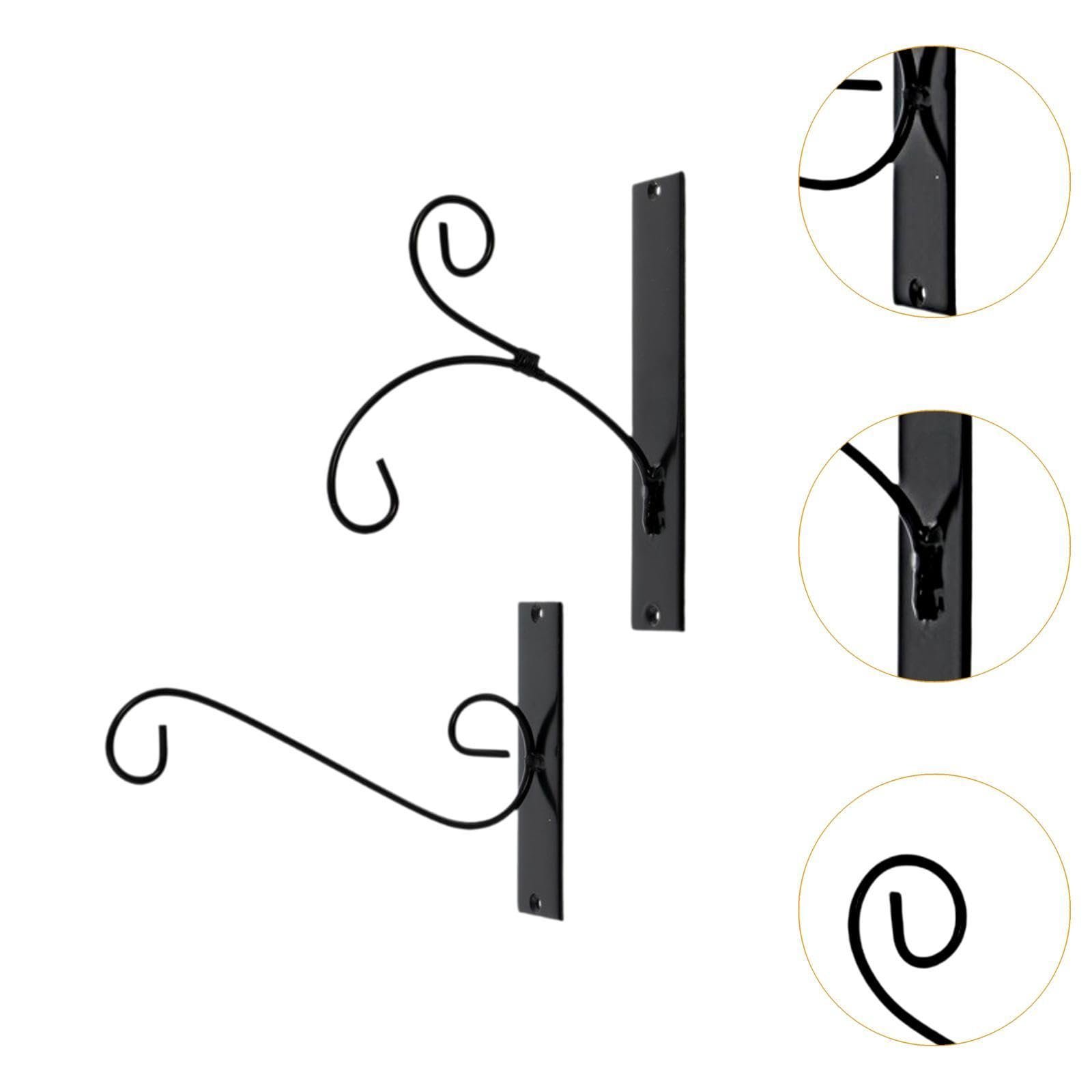 Кронштейн настенный металлический для подвесных корзин и растений 2 шт, фото №4