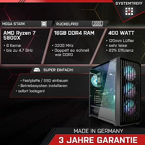 Комп'ютер Systemtreff Office Upgrade AMD Ryzen 7 5800X 8x4.7GHz AMD RX Vega 7 16GB DDR4 RAM WLAN synthetic.ua - Фото 1