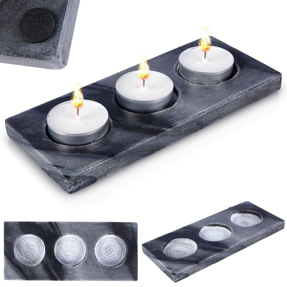 Подсвечник Vilde Marble Tea Light Holder для 3 свечей 18 х 8 см, фото №1