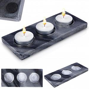 Подсвечник Vilde Marble Tea Light Holder для 3 свечей 18 х 8 см - Фото 1