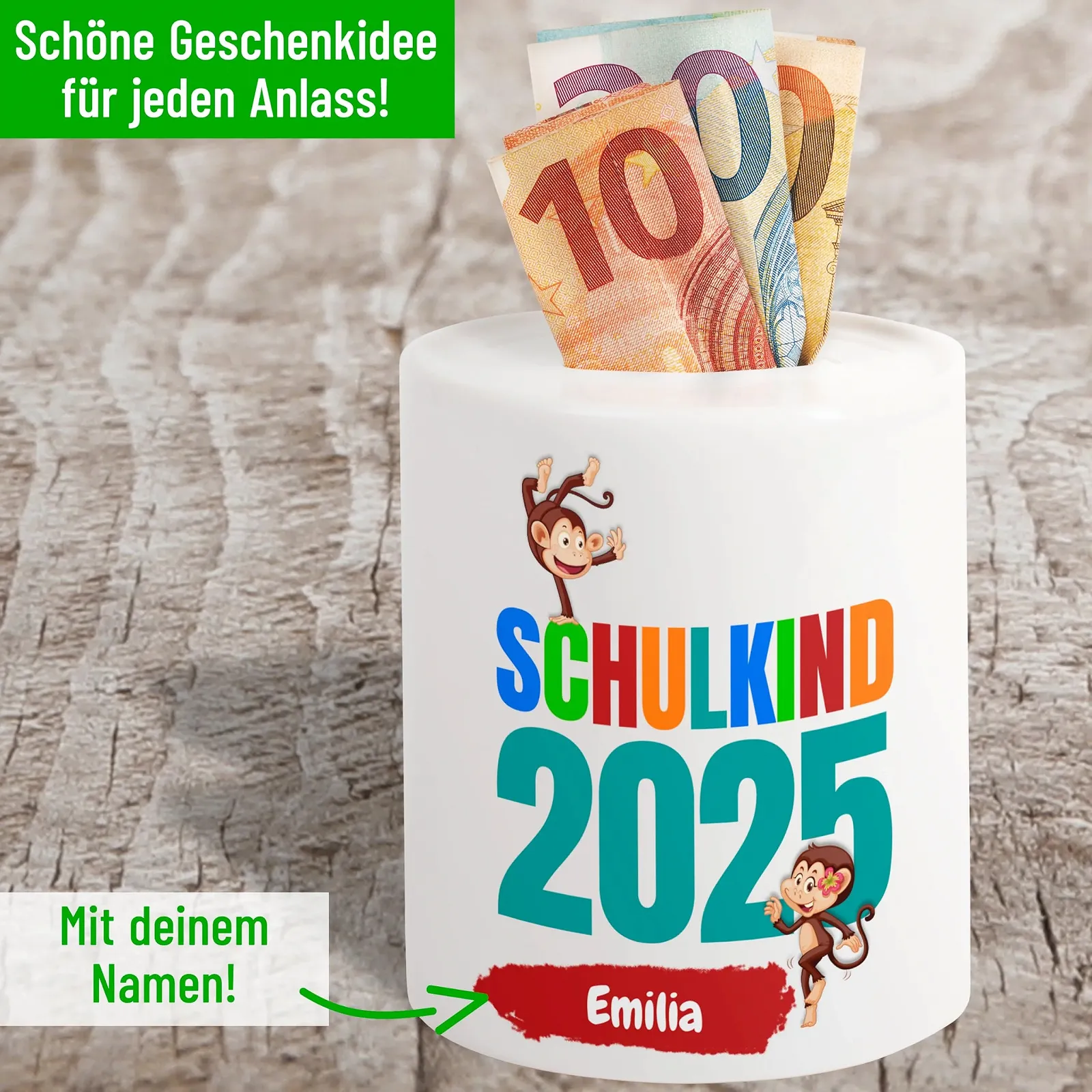 Скарбничка "Schulkind 2024" Іменна Керамічна, фото №3