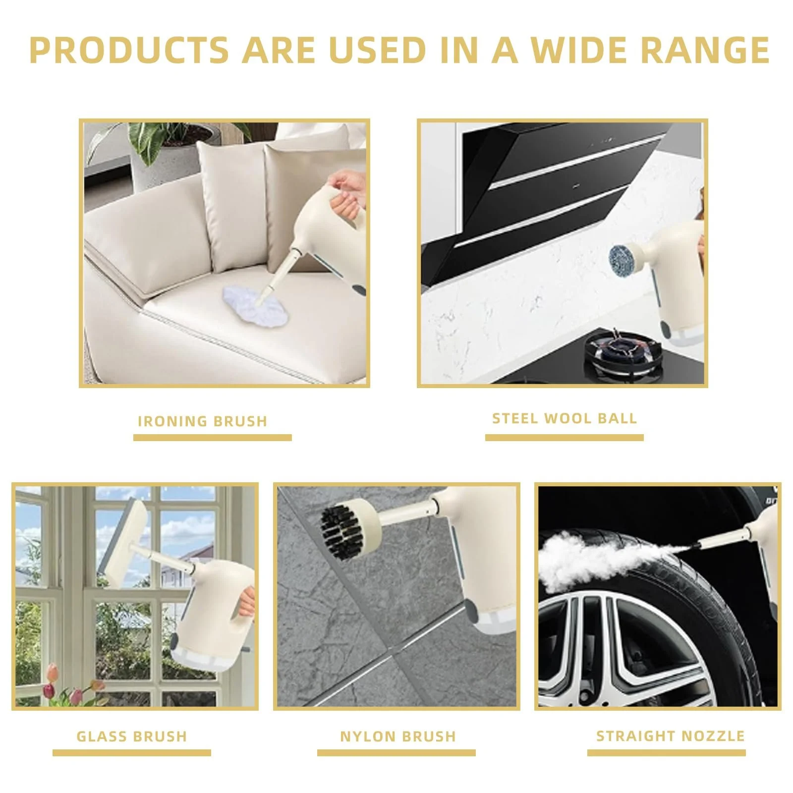 Пароочиститель ручной 1200 Вт 300 мл 3,0 бар с 8 аксессуарами, фото №7