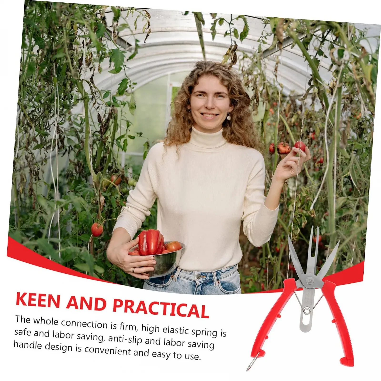 Садові ножиці з подвійним лезом Happyyami ABS, фото №9