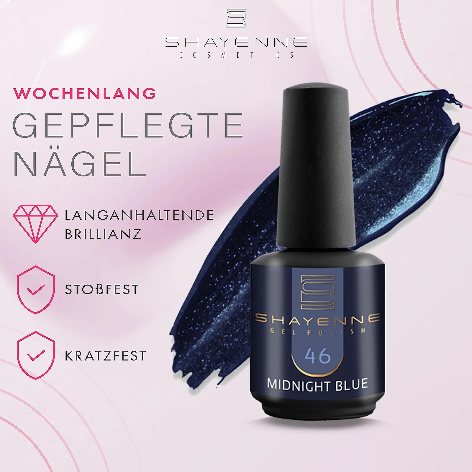 Гель-лак Shayenne 46 Midnight Blue 15 мл, синий, фото №6 Гель-лак Shayenne 46 Midnight Blue 15 мл, синий, фото №6