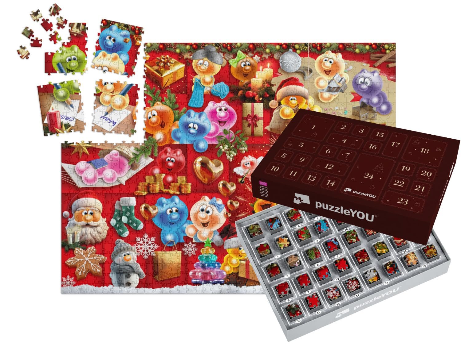Пазл-адвент-календарь puzzleYOU Christmas Puzzle Collection Gelini Christmas Magic 1000 элементов, фото №1
