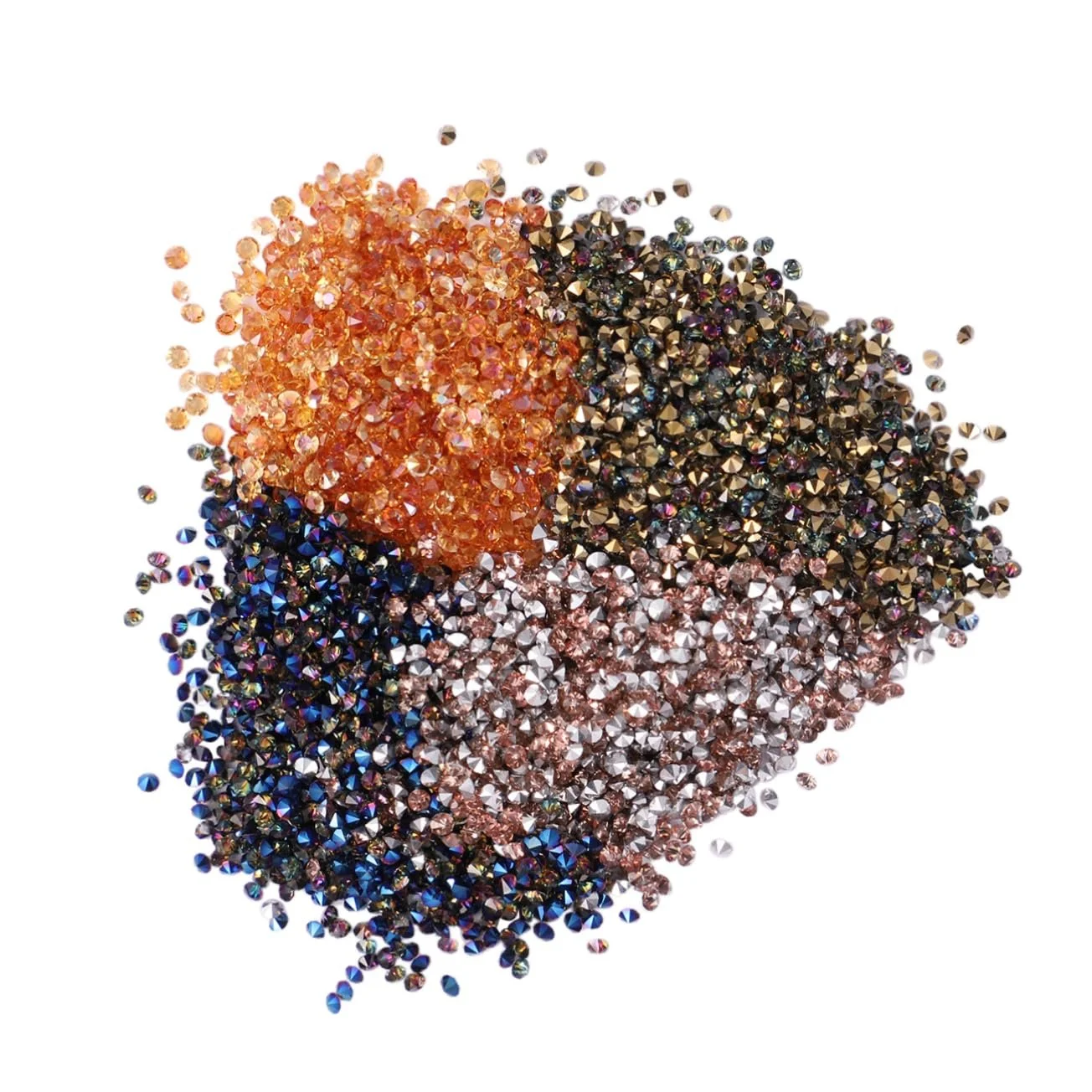 Стрази для нігтів minkissy 12 упаковок по 5760 шткруглі намистини, плоскі дорогоцінні камені для манікюру, фото №7