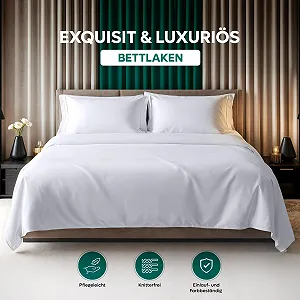 Простыня без резинки Utopia Bedding 225 x 255 см, 135 x 190 см, микрофибра, белый synthetic.ua - Фото 1