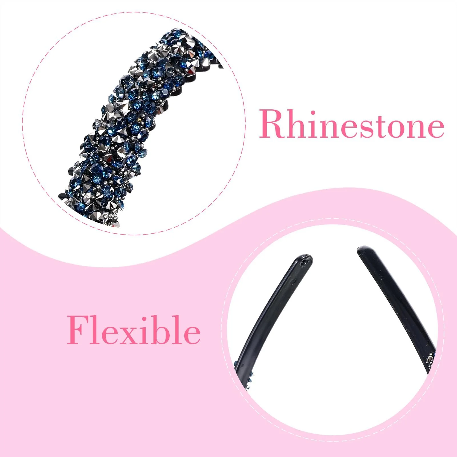 Обруч со стразами, набор 4 шт., фото №7 Обруч со стразами, набор 4 шт., фото №7