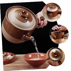 Горшок керамический с крышкой термостойкий для китайской медицины и супов synthetic.ua - Фото 1