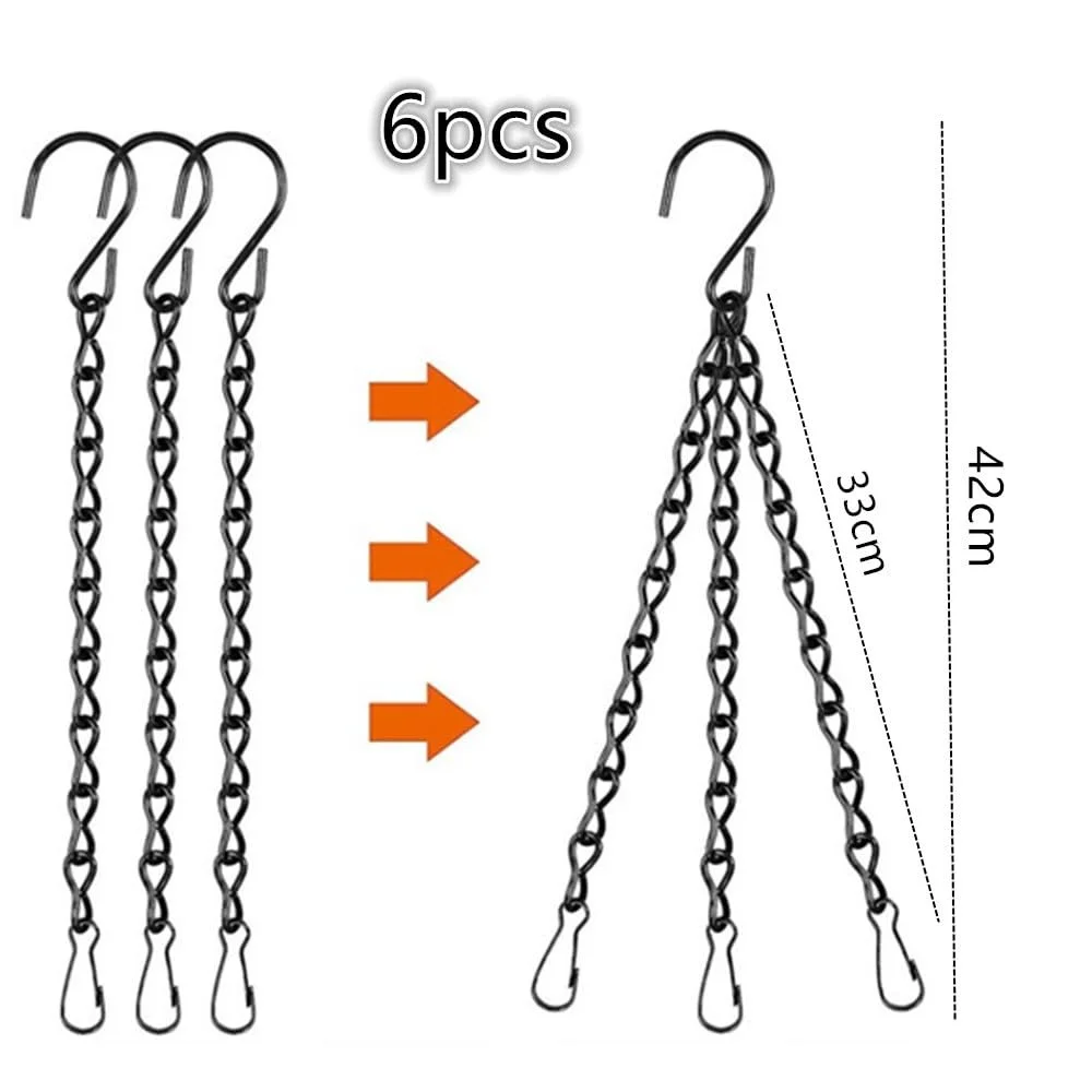 Подвесные металлические цепочки 6 шт. 42 см Черные, фото №6
