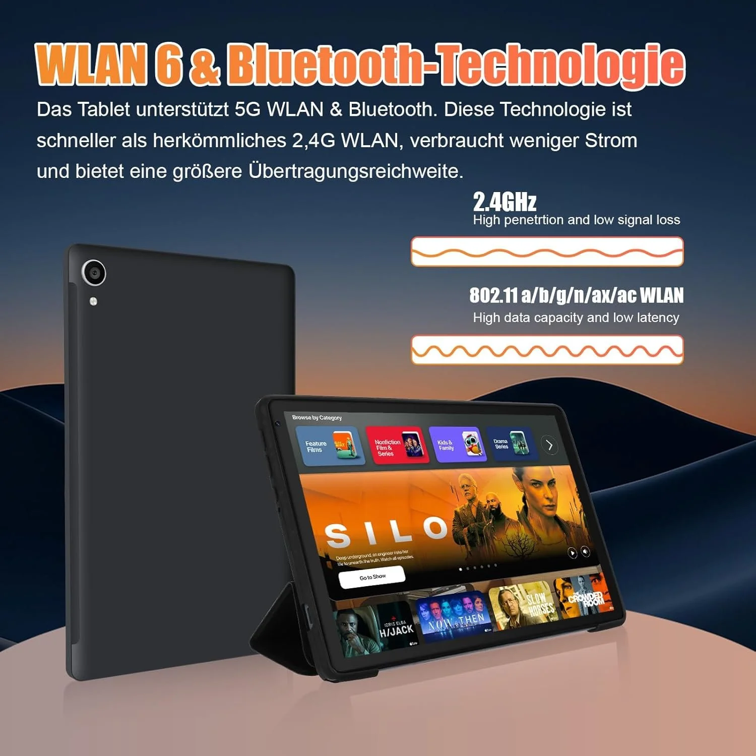 Планшет 10.1” Aumi C109 (4+20)/128Gb 8 ядер Android 15 Чорний, фото №5