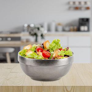 Миска SiaBiced Titanschüssel, миска для рису для дітей, миска для закусок, двостінна металева миска, для кемпінгу, походів, срібляста synthetic.ua - Фото 1