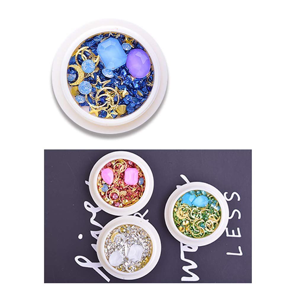 Стрази для нігтів Різні Кольори Місяць Зірки 6 шт, фото №4