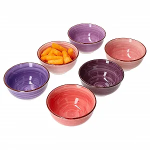 Миска MamboCat Круглая Набор 6 штук для закусок и дипов Оттенки фиолетового Диаметр 12 см synthetic.ua - Фото 1