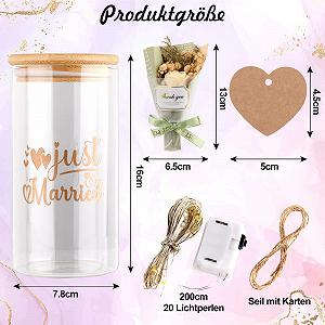 Свадебные подарки для жениха и невесты, светодиодная подсветка Just Married, засушенные цветы, подвеска synthetic.ua - Фото 1