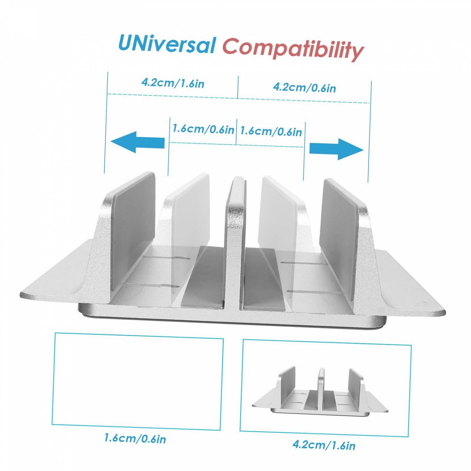 Подставка для ноутбука алюминиевая вертикальная стабильная для экономии места серебристая, фото №5 Подставка для ноутбука алюминиевая вертикальная стабильная для экономии места серебристая, фото №5