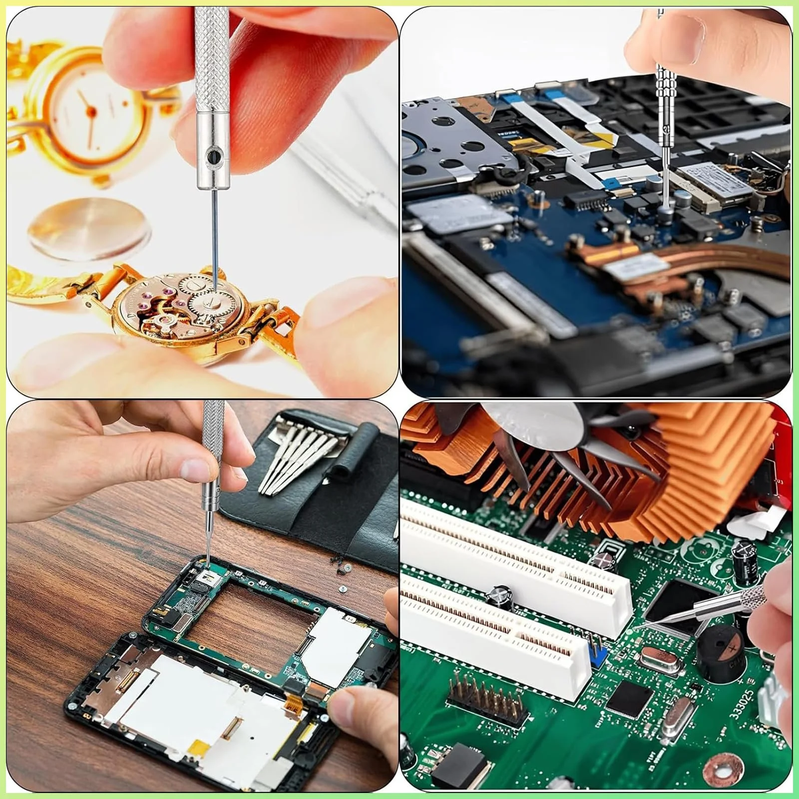 Набір прецизійних годинникових викруток 10 шт. 0,6–2,0 мм з розмагнічувачем, фото №6