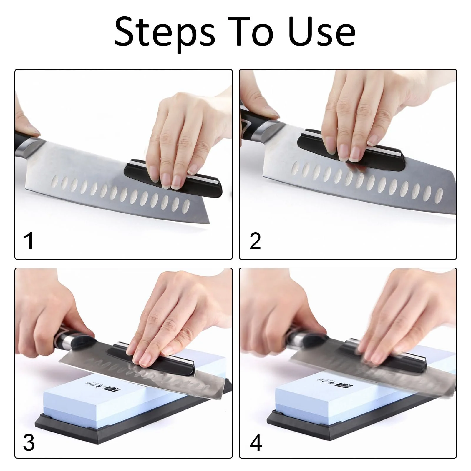 Направляюча для заточування ножів на точильному камені набір 2 шт чорна, фото №5 Направляюча для заточування ножів на точильному камені набір 2 шт чорна, фото №5