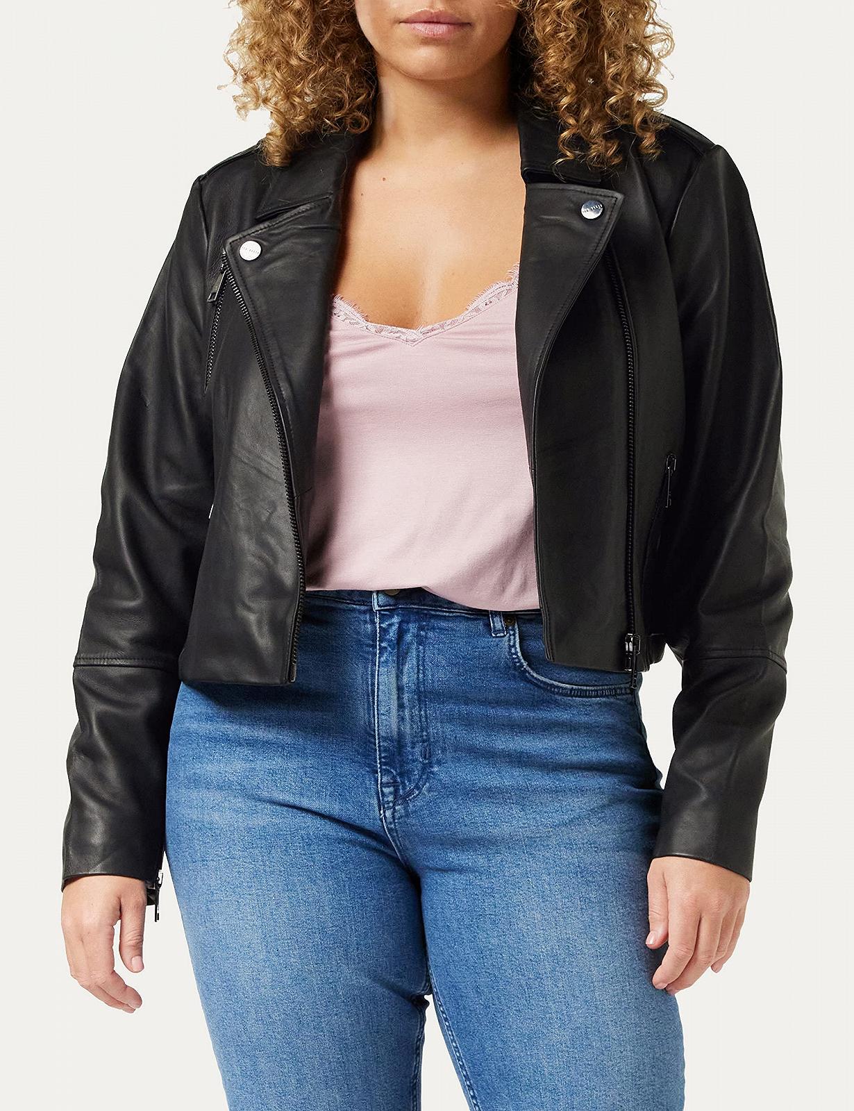 Куртка шкіряна Ted Baker SSALLI Cropped жіноча, фото №4