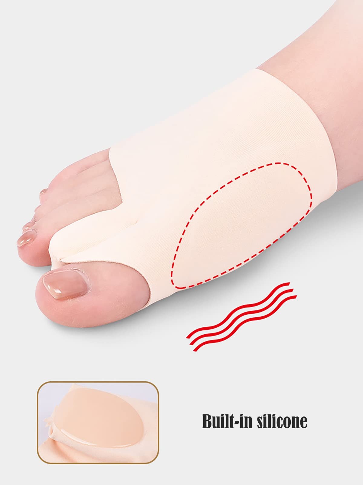 Корректор большого пальца стопы Hallux Valgus, разделитель пальцев, ортопедическая, фото №3