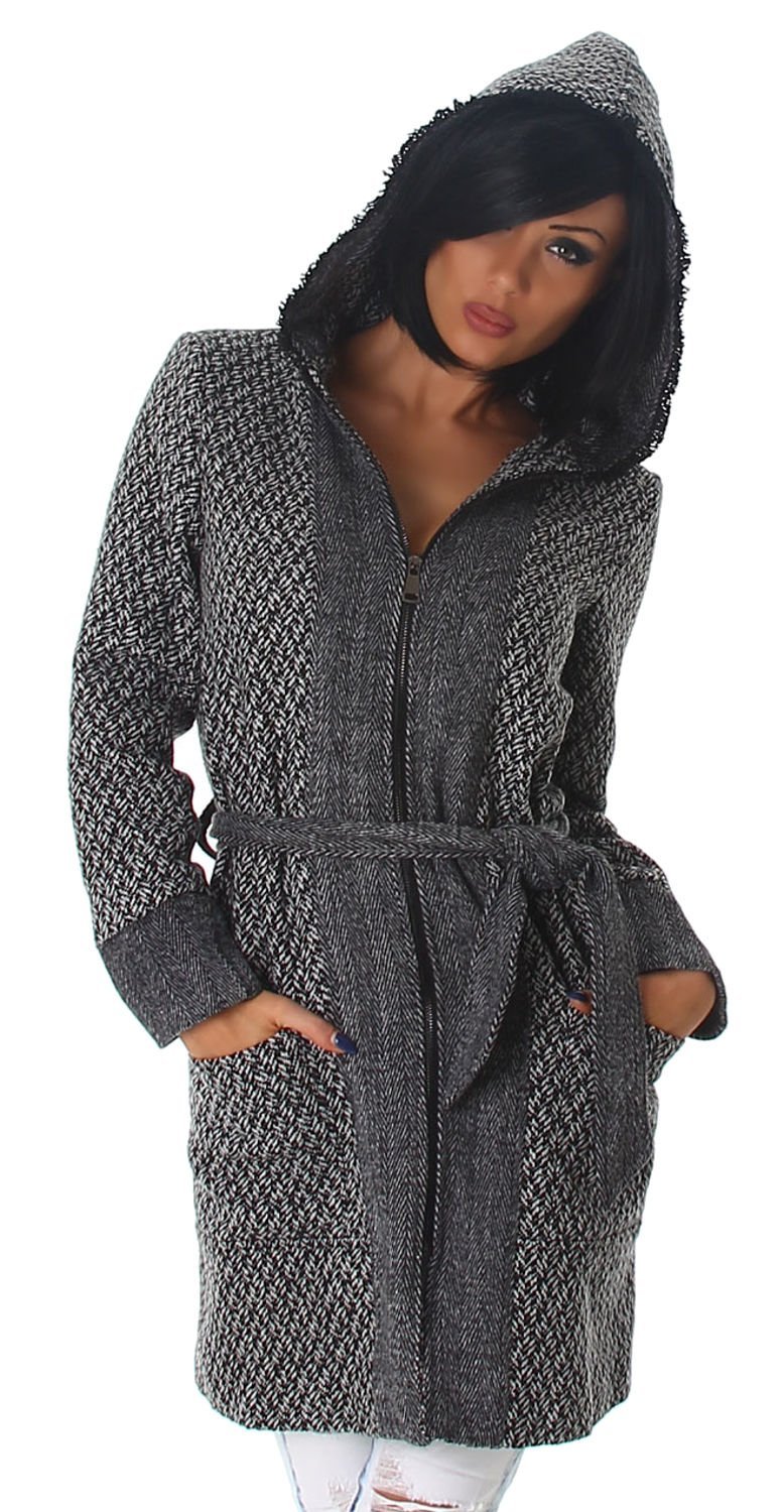 Коротке пальто Voyelles з поясом і капюшоном, фото №2 Коротке пальто Voyelles з поясом і капюшоном, фото №2