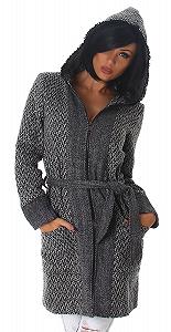 Коротке пальто Voyelles з поясом і капюшоном synthetic.ua - Фото 1